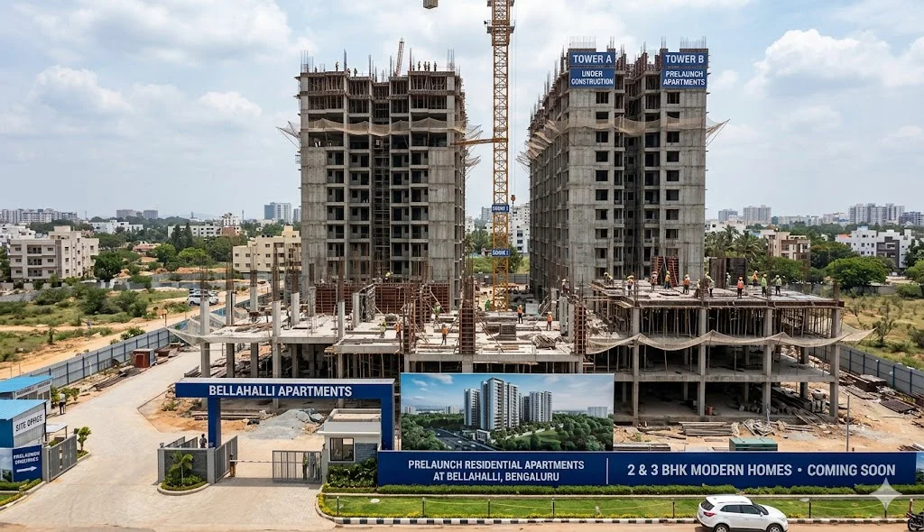 Real estate growth map of Bellahalli North Bangalore showing proximity to the Aerospace Park and upcoming Metro Blue Line.